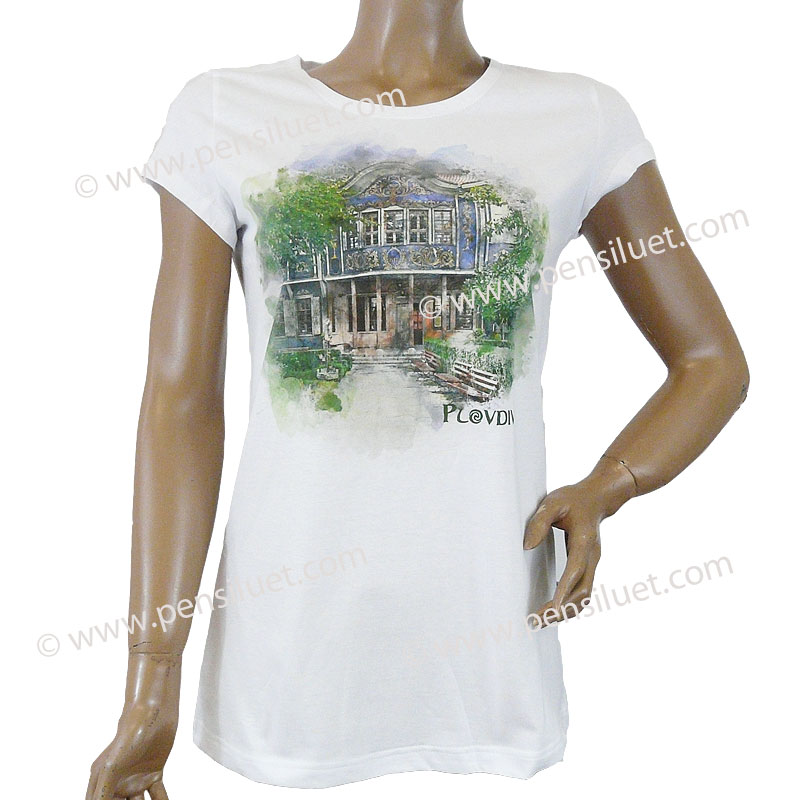 Women's T-shirt Ethnographic Museum with motifs of Plovdiv