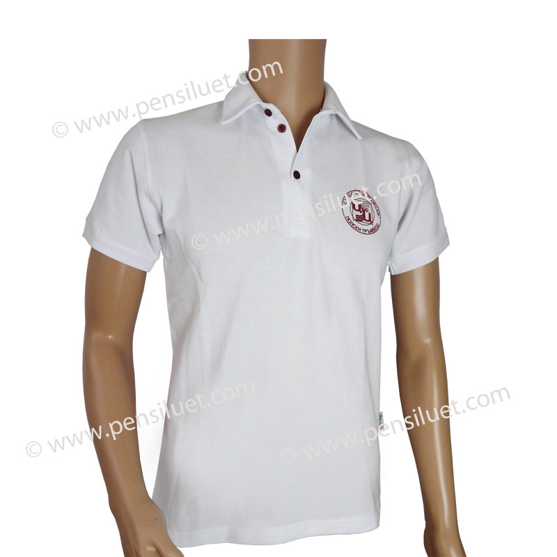 Sports blouse white 17 short sleeves School uniform of SU Tsanko Tserkovski Polski Trumbezh