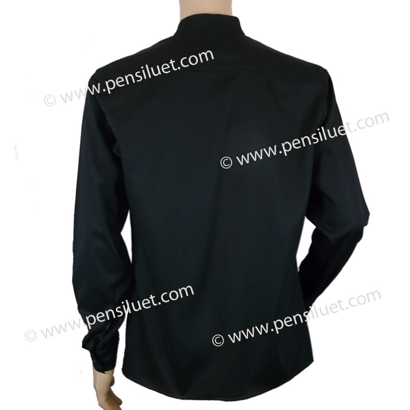 Мъжка риза с бродерия 01 черна