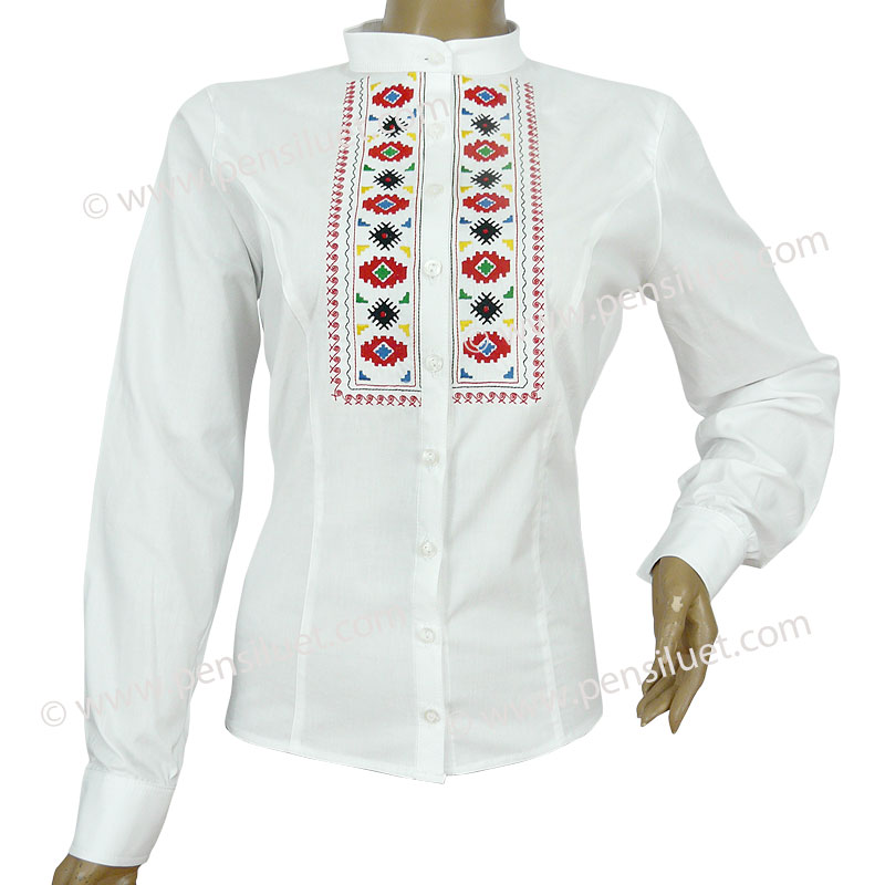 Women's blouse with embroidery 02M1